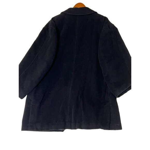 Chaps Men's Black Wool Blend Peacoat Size 46R Preppy Goth Warm Oversized - Picture 6 of 16